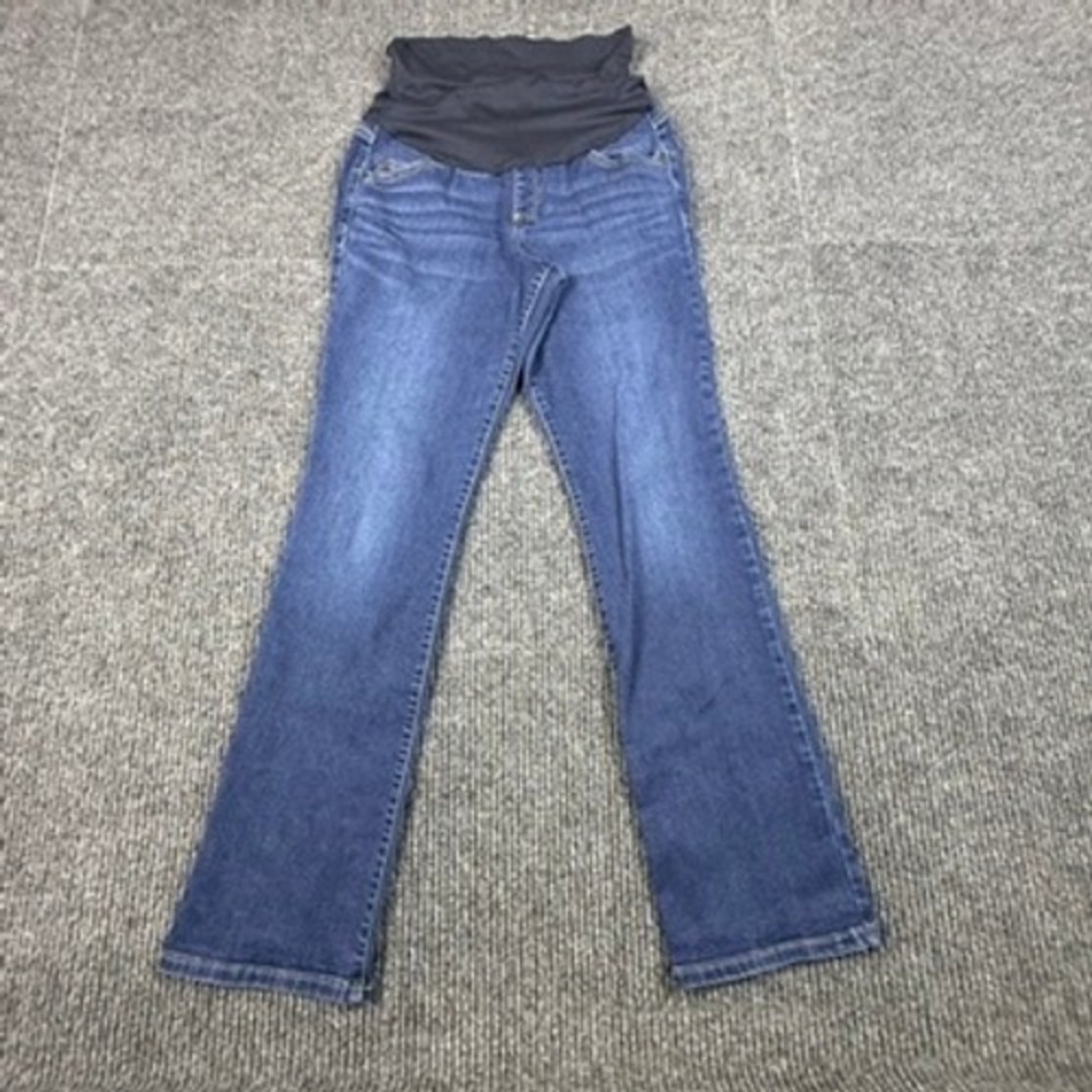 A Glow Maternity Bootcut Jeans Blue Denim Full Belly Panel Size 8 400810782507